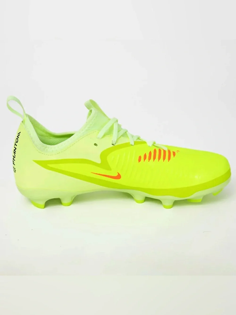Nike Neon Yellow Soccer Cleats with Orange and Black Accents